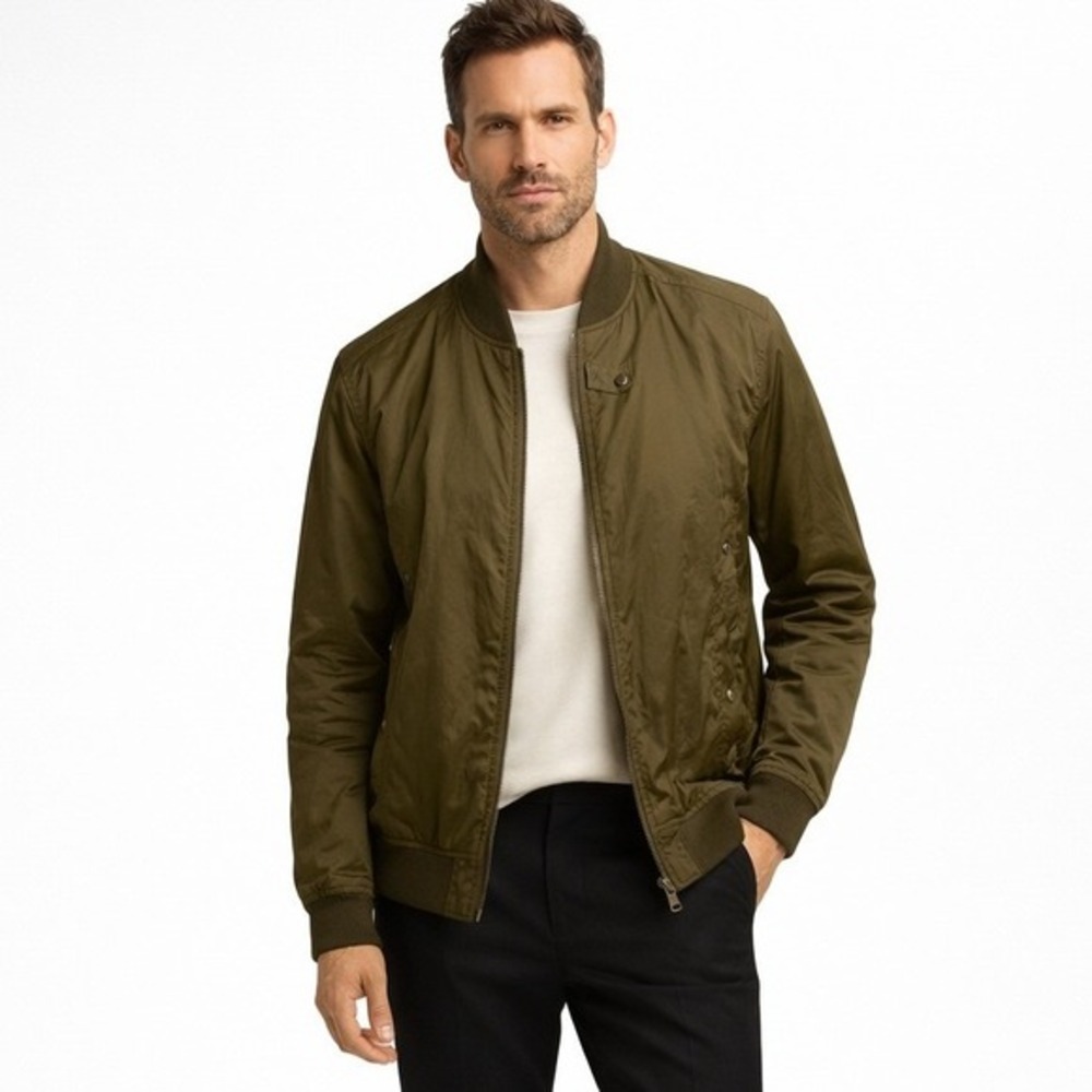 Robert Geller x Five Four Mens Bomber Jacket Olive Green Full Zip‎ XL